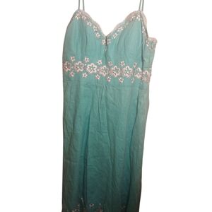 Muse Turquoise Dress with Floral Details